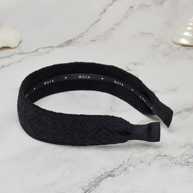 MAIA Stirnband mit geometrischem Muster - Schwarz
