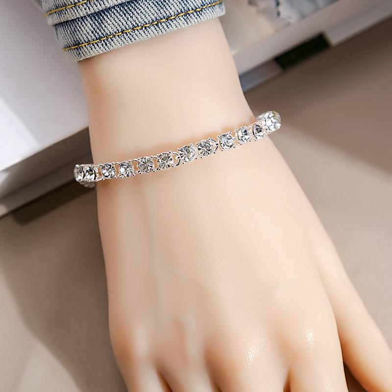 Personalized Geometric Diamond Bracelet Fashion Roman Style Full Diamond Bracelet Everything Temperament Bracelet