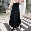French Elegant A-Line Women's Autumn Winter Korean-Style Solid Color High Waist Knitted Midi Skirt Flared Umbrella Skirt