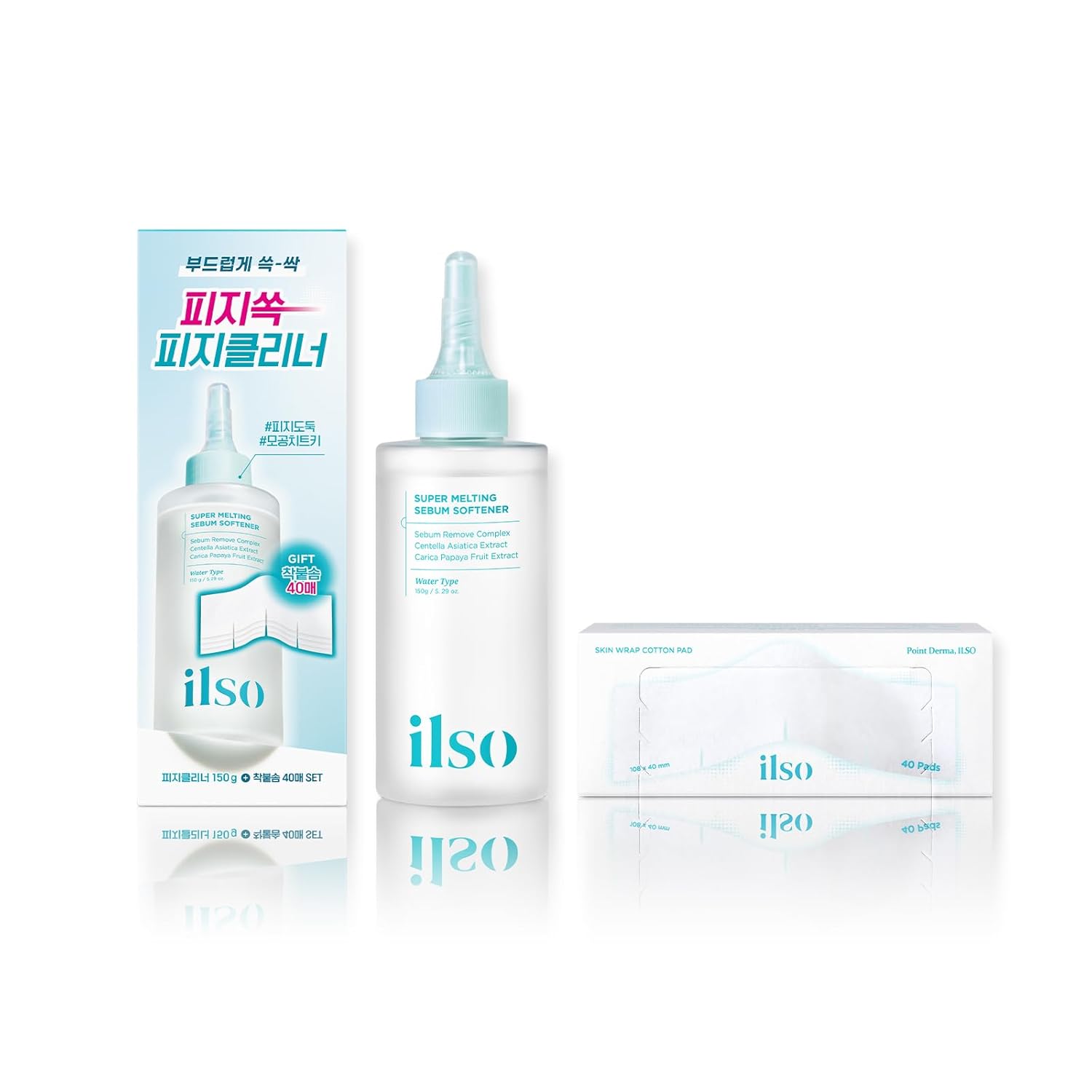 ilso Super Melting Sebum Softener 150g + Pitatto Cotton 40 Sheets Pore Care Softening Agent Cleanser Dark Spots Korean Cosmetics