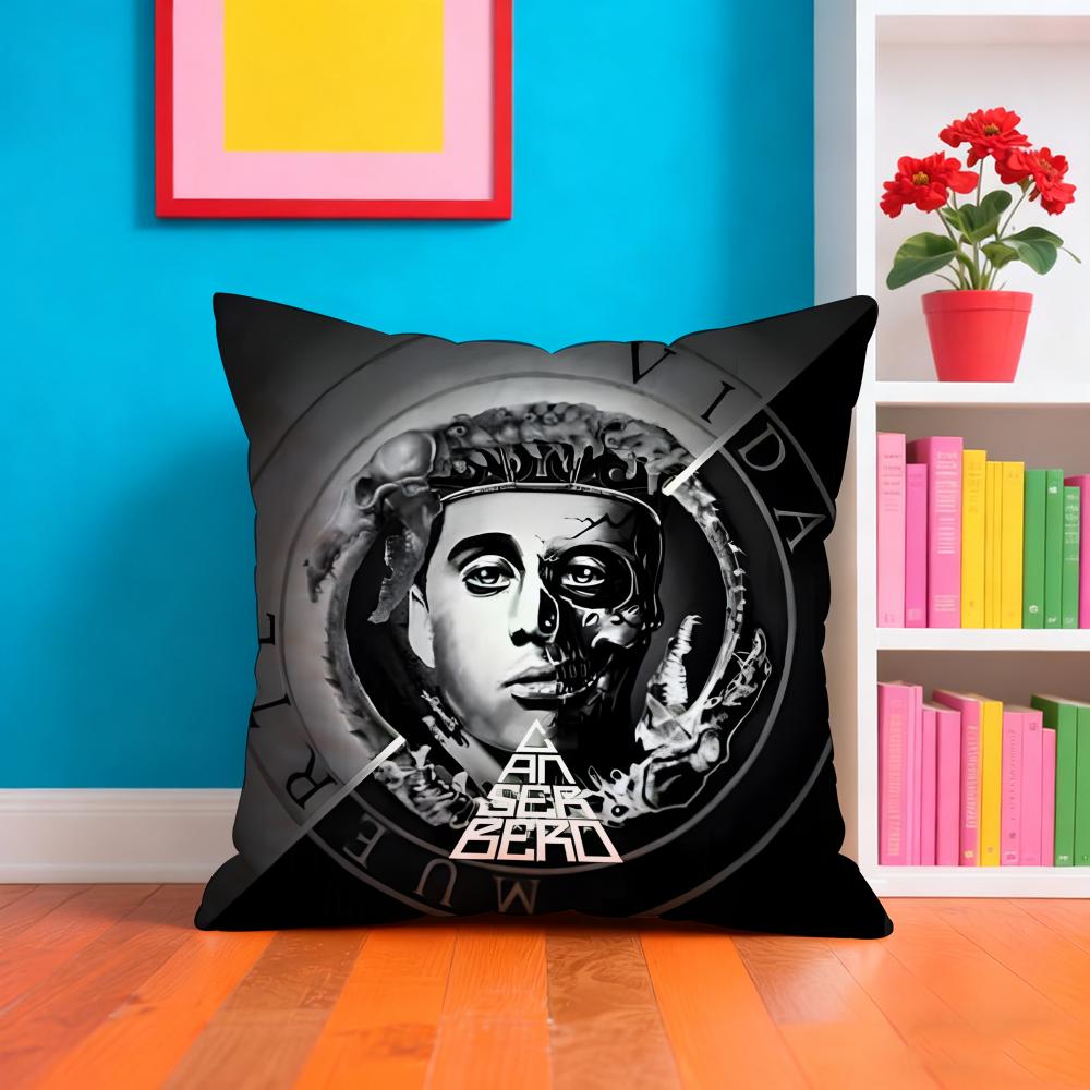 CCanserbero Singer Pillow Case Cushion Cover Soft  EasyWash Pillow Case  Versatile For Couch Bed Travel And Office