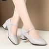 One-word buckle work shoes women's white leather shoes nurse professional single shoes soft sole comfortable women's shoes are not tired