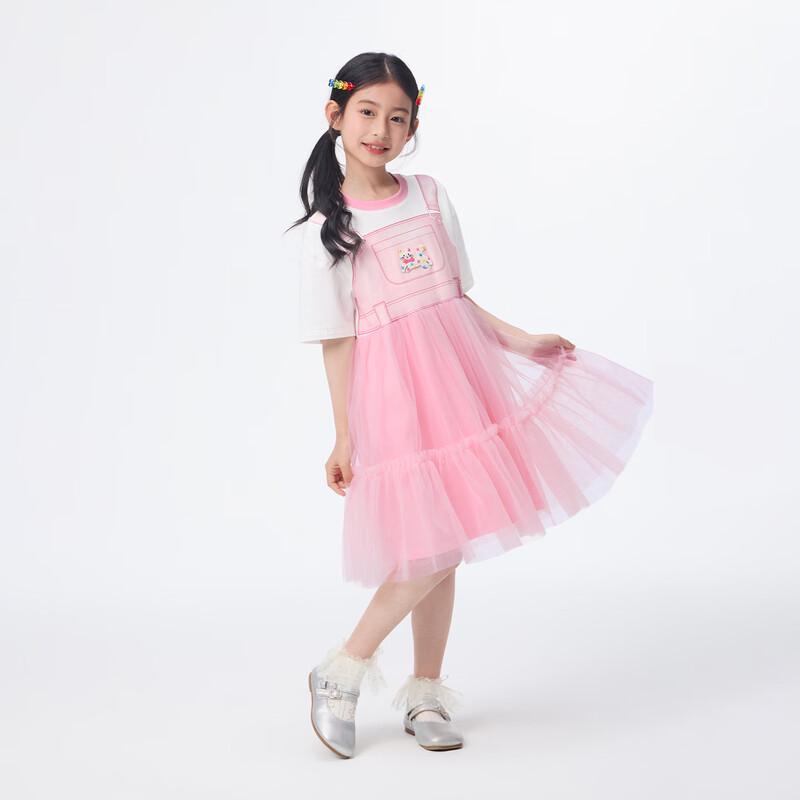 Girls' Cat Print Cool Mesh Summer Dress