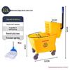 Durable Iron Wheeled Mop Bucket with Juicing Water Cart for Hotel Cleaning