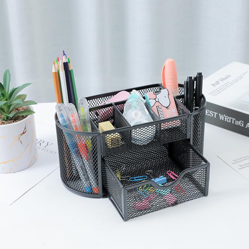 Metal Wire Desk Organizer With Logo Print For Student Office Use
