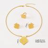 Elegant Titanium Steel Crown Heart Jewelry Set: Necklace, Earrings, & Ring