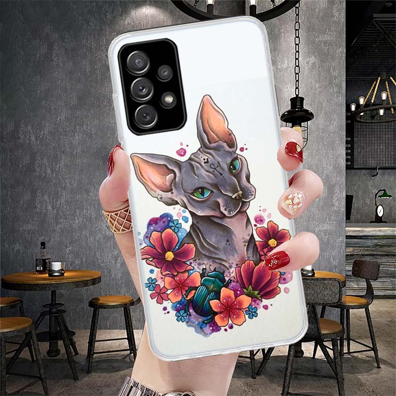 Lavaza Sphynx Sphinx Cat Phone Case For Samsung Galaxy A13 A14 A15 A16 A17 A53 A54 A55 A56 A57 A33 A34 A35 A36 A37 A23 A24 A25 A