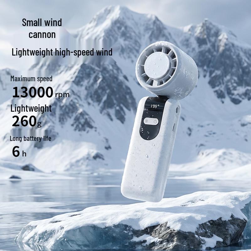 2026 High-Speed USB-Rechargeable Mini Handheld Turbo Fan with Semiconductor Cooling 174.3*56.4*52.5mm