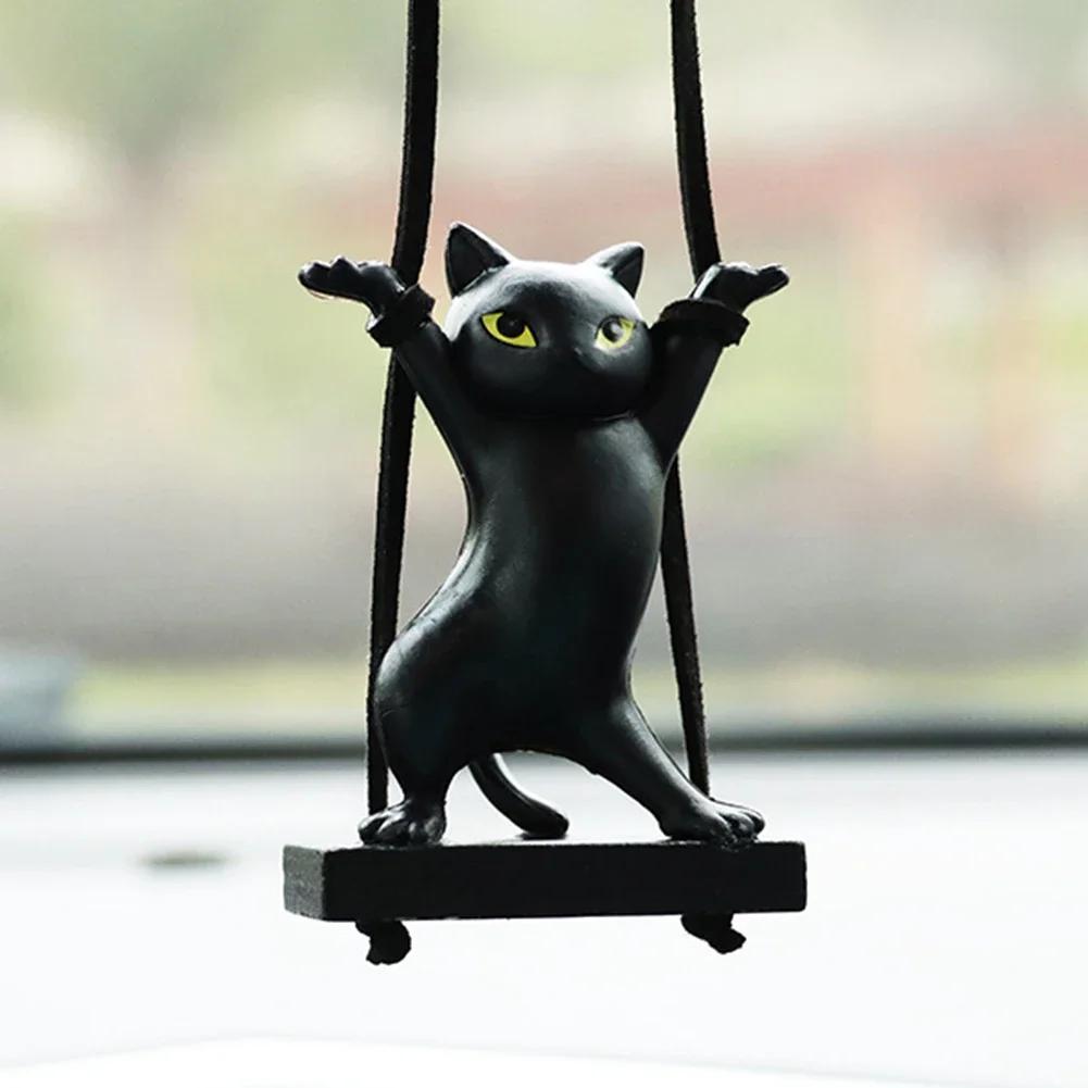 Car Pendant Creative Cute Branch Cat Rearview Mirror Pendant Car Interior Decoration Decoration Birthday Gift Car Accessories