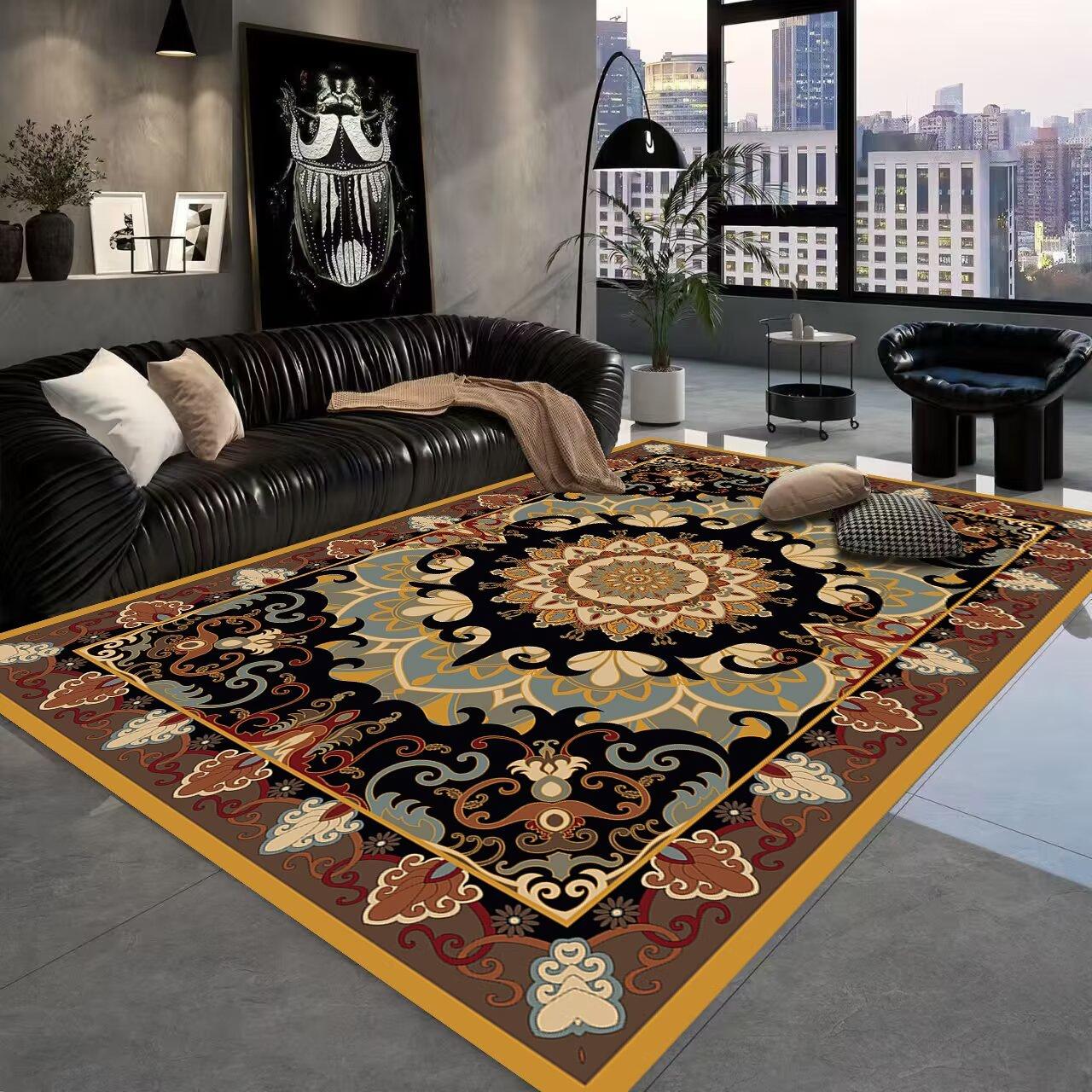 Persian Style Luxury Large Living Room Carpet Washable Room Decor Home Floor Mats Lounge Soft Rugs Non-slip Bedroom Bedside Rug