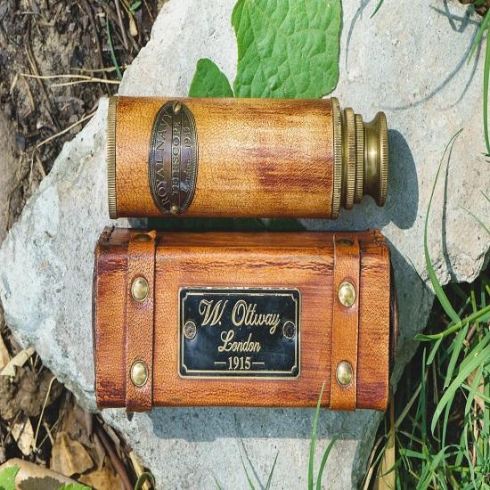 

W.OTTWAY Лондон 1915 Телескоп Королевского флота Латунь Кожа 29,97 см Морской Коллекционный Подарок для Него или для Нее