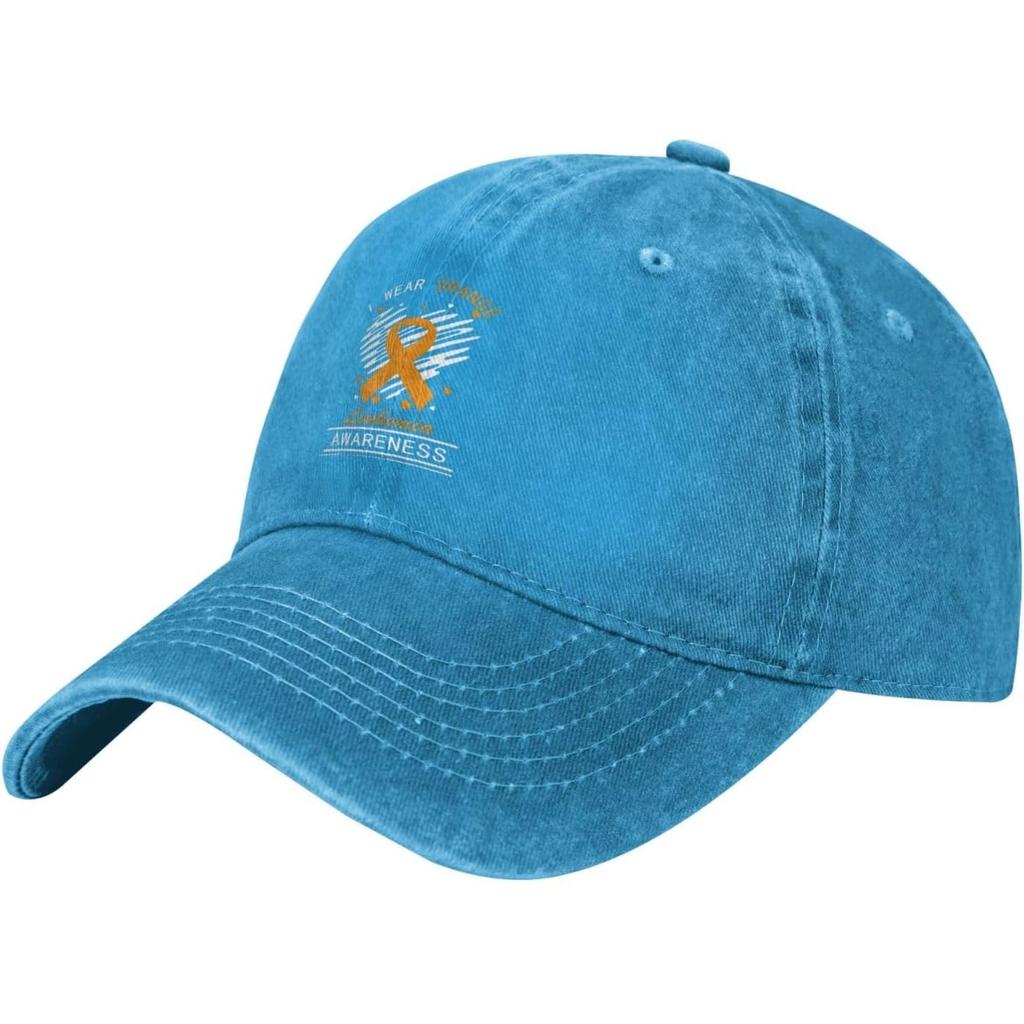 Leukemia Awareness Baseball Cap Washed Denim Sun Hat Adjustable Low Profile Casual Dad Hat
