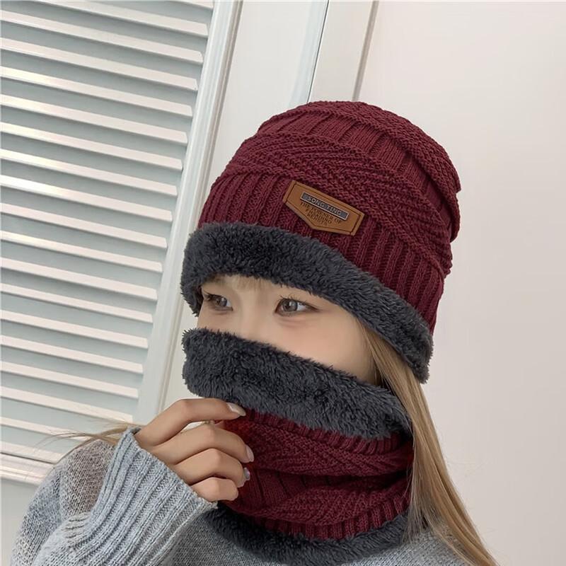 Унисекс зимняя вязаная шапка на флисовой подкладке с шарфом-снудом (4-Pack)