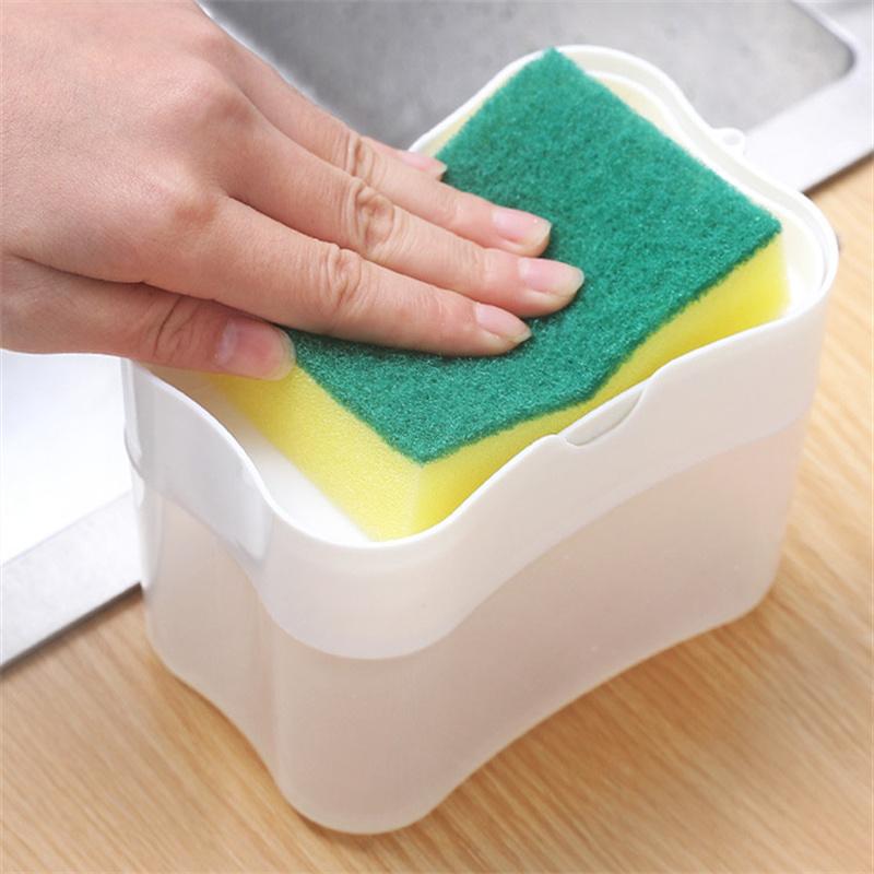 Kitchen Detergent Press Portable Soap Dispenser Pak Clean Cloth Dishwashing Pot Soap Dispenser Cleaning Tool