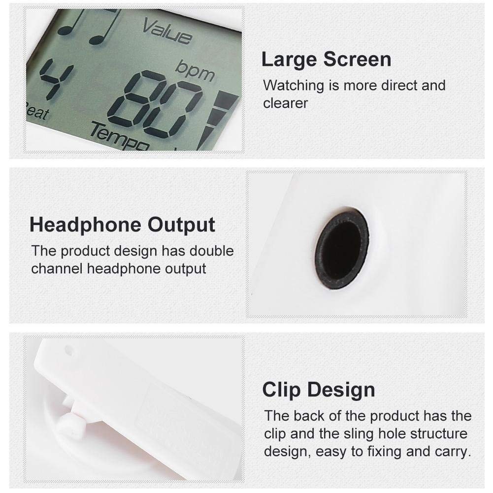 Meideal M50 Electronic Mini Digital Beat High X X Universal for Musical 5 Colors Available Metronome, Tempo, 30-280 Bpm, 0-9 Values, Volume, Clip-on,