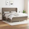 Maison Exclusive - Slatted Bed Base with Taupe Mattress 160x200 Cm Fabric