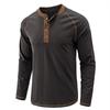 Maglietta Henley a maniche lunghe da uomo Intimo Maglietta basic casual Maglietta traspirante a 4 bottoni Maglietta da allenamento traspirante per uomo