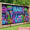 2D Colorful Neon Bar Backdrop Wine Bottle Night Party Photo Prop