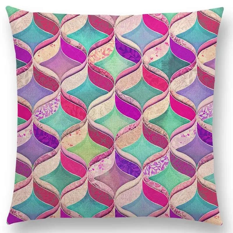 New Abstract Iridescent Stripes Bubbles Pastel Rainbow Geometric Painting Watercolor Sofa Throw Pillow Case Car Cushion Cover