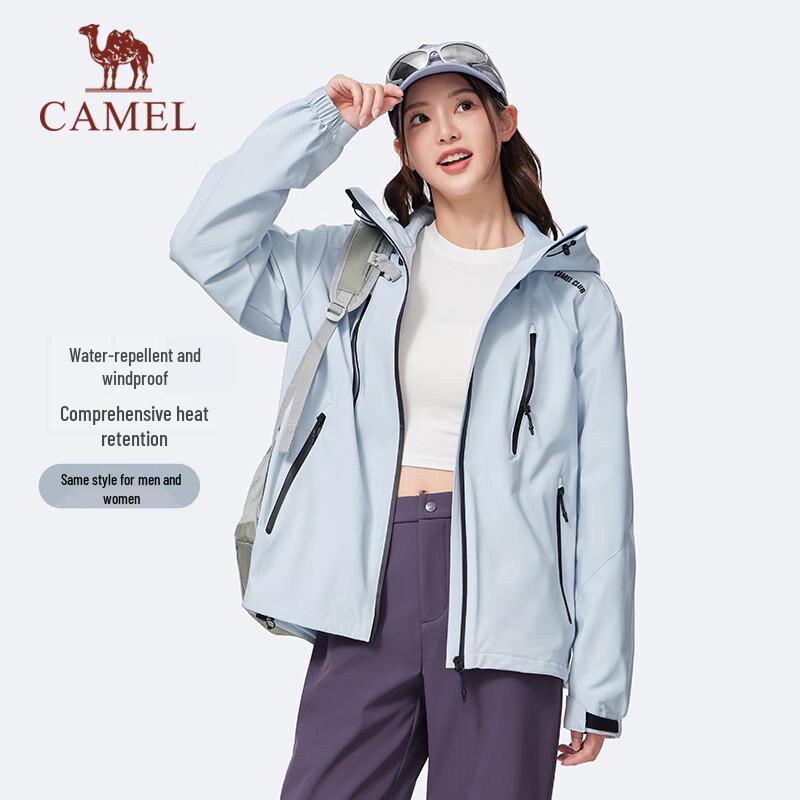 Camel Unisex All-Terrain 3-Proof Water-Resistant Outdoor Hooded Jacket C35CR0Q0019