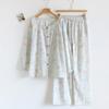 2026 Spring and Autumn New Pajama Set 100% Cotton Gauze Long Sleeve Long Pants Two Piece Sweet Style Home Clothing Set