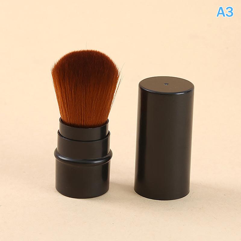 Retractable Single Blush Brush Loose Powder Setting Brush With Cover Portable Multi-Functional Makeup Tool