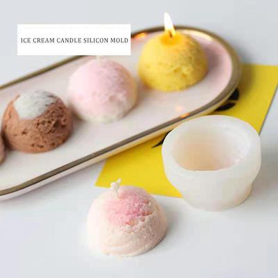 Molde de silicona para hacer velas con forma de bola de helado, molde para hacer jabón y pasteles