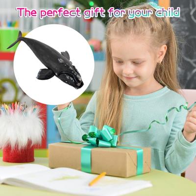 Yousheng Right Whale Figurine Realistic Whale Model Sculpture Desktop Decoration Ornament Kids Educational Ocean Animal Toy Toddlers Boys Girls Gift