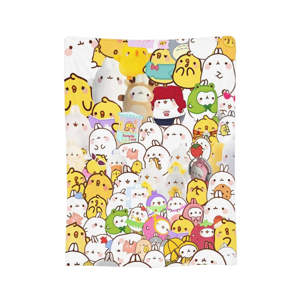 Molang Funny Cartoon Blanket Super Soft Cozy  Throw Blankets for Couch 50x60 Inch Multi-size Bedspread