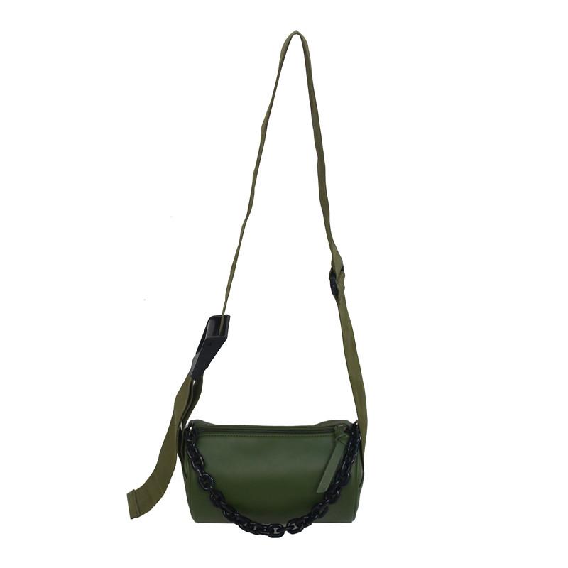 

Трендовая брендовая сумка-мессенджер мужская текстурная круглая сумка-ведро маленькая сумка-сателлит корейская версия хип-хоп кэжуал спортивная сумка зелёный