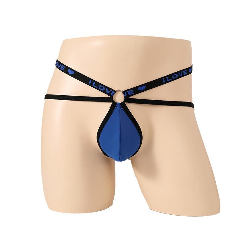 Men's sexy thongs, suspenders, elastic pockets, transparent men's T-pants, sexy boxers