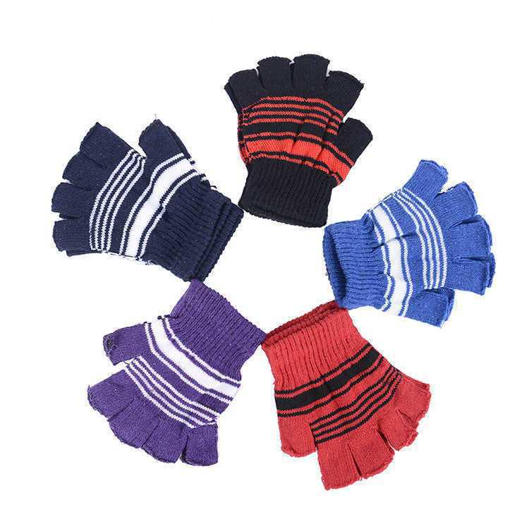Unisex Thin Knit Half-Finger Gloves: Warm for Writing in Autumn & Winter