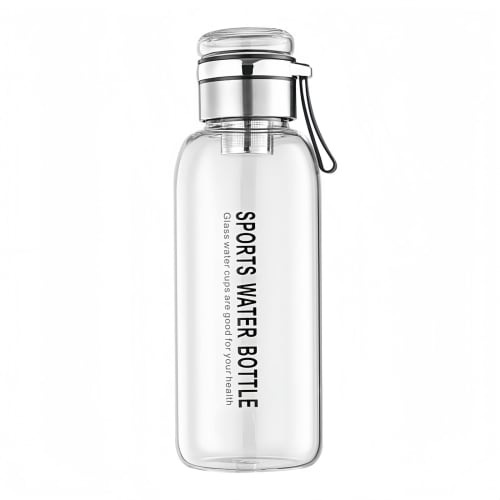 BDHD Glass Water Bottle, High Boron Silicone Glass, Direct Drinking, Leak-Proof, Portable, Transparent, with Strainer for Coffee and Tea, Perfect for