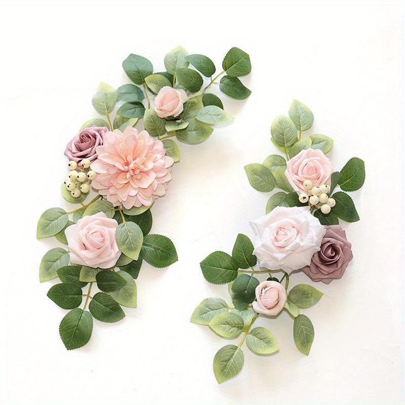 2Pcs Simulation Wedding Welcome Door Lintel Flower for Outdoor Wedding Ceremony Reception Entrance Party Banquet Easel Wall Decoration
