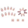 Diamond Love Wearing Nail Gradual Change Smudging Short Ballet Cow Pattern Nail Art Piece Finished Removable Nail Piece