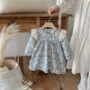 Children's Dress, Baby Girl Lace Retro Long Sleeved Print, 1-8 Year Old Girls' Dress