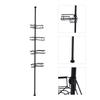 Corner Shower Basket Tension Pole Stainless Steel   Floor to Ceiling Shower Shelves   with 4 Baskets for Bathroom