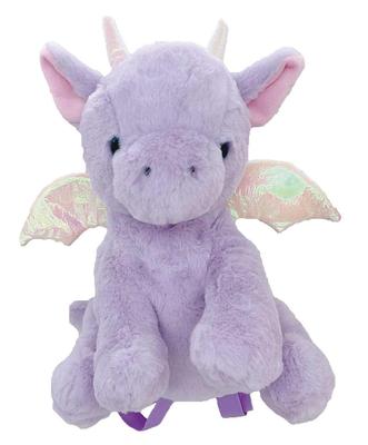 Mochila de Pelúcia Dragão Único, Roxo, Tamanho: Aproximadamente. L19 P21 A37 UN-0302PU