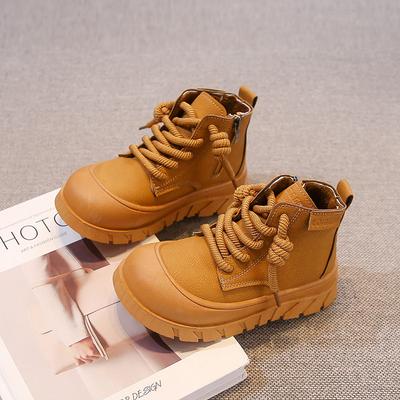 Boys Handsome Tooling Boots 2025 Autumn and Winter New Fashion British Style Retro Girls Foreign Style Martin Boots Single Boots