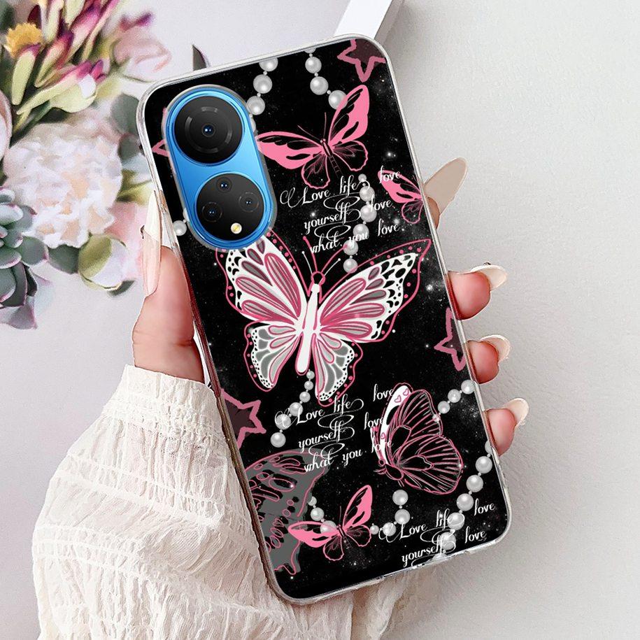 For Honor X7 2022 Case CMA-LX2 CMA-LX1 CMA-LX3 Shockproof Cover Fashion Butterfly Soft Phone Case For HonorX7 X 7 HonorX7 Bumper