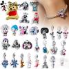 Silver 925 Disney Cartoon Charm Fit Original Bracelet Mickey Winnie Stitch Pooh Bead Pendant DIY Jewelry Making Accessories Gift