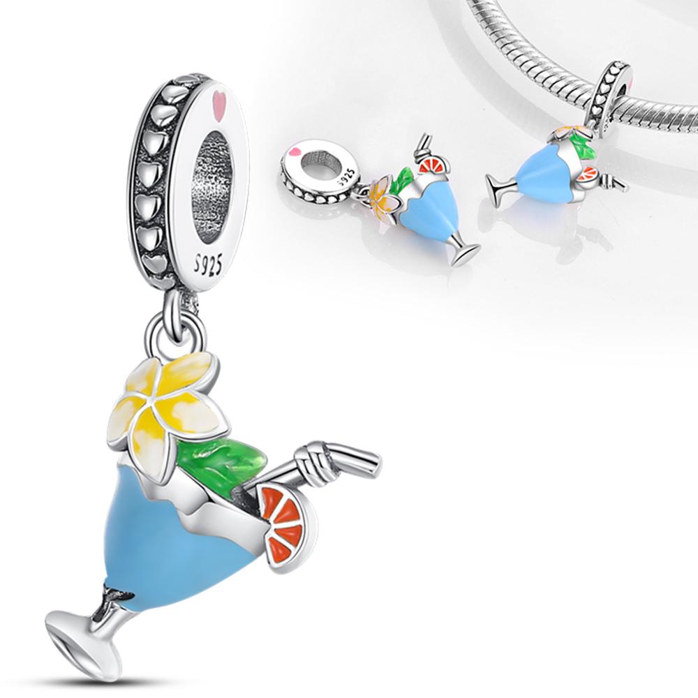 Charms Plata Afternoon Tea Coffee And Juice Beads Charm Copper Plated Fit Charms Original Bracelet For Jewelry Making Diy Charm