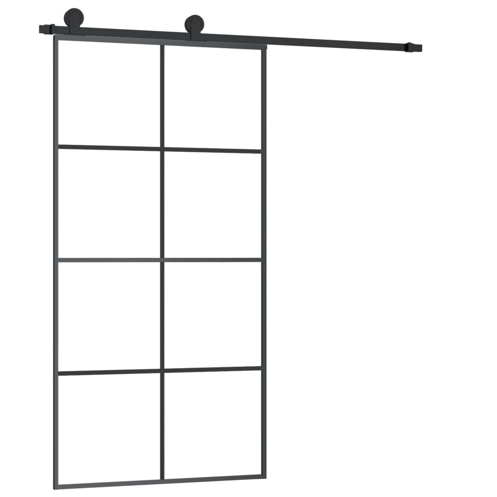 Vidaxl Drzwi Przesuwne A Akcesoriami, 102,5X205 Cm, Esg I Aluminium