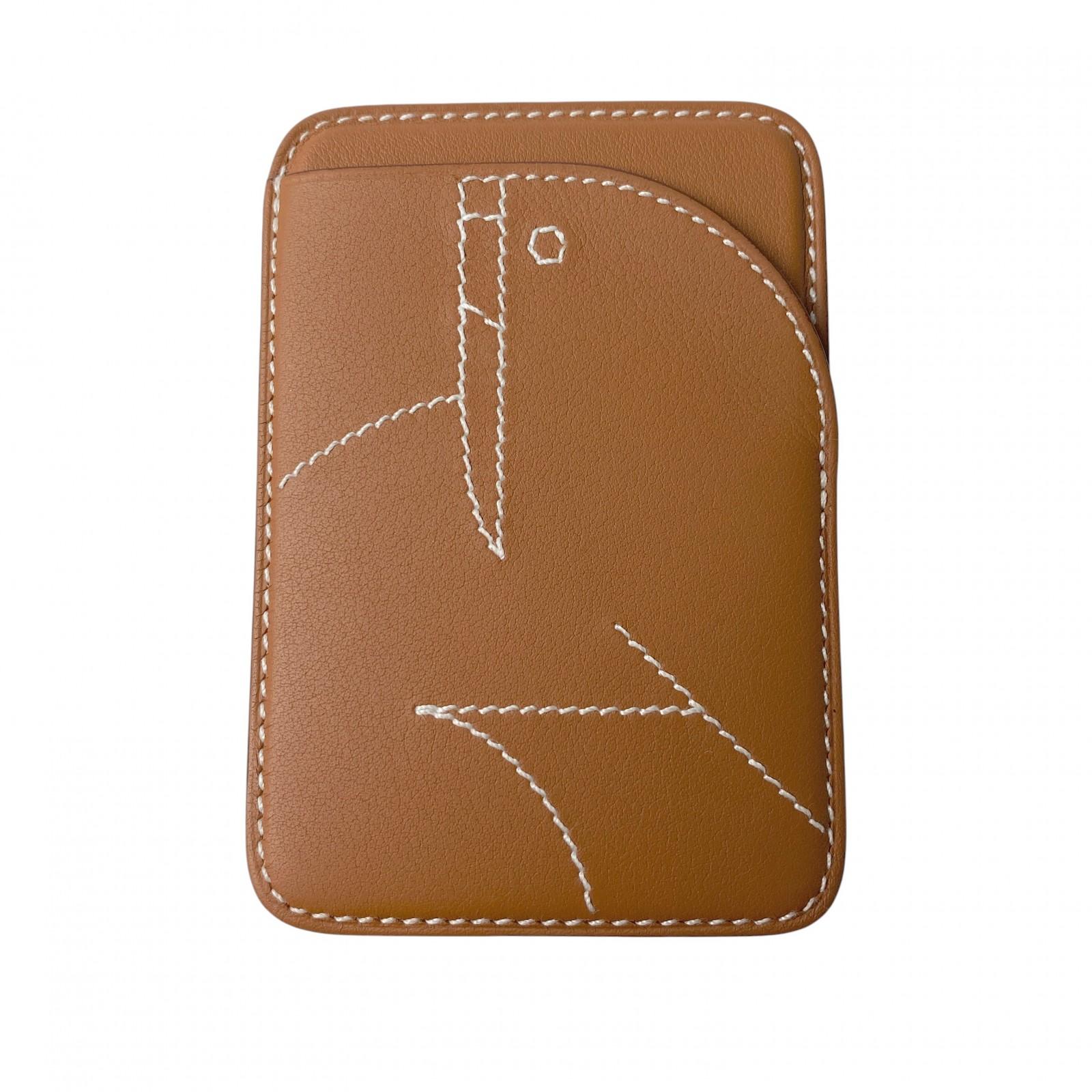 

Used HERMESPass case Brown leather Women