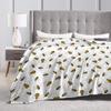 Bee in honeycomb and flowers Blankets Quality Soft Warm  Bedding Throws Winter Travel Couch Chair Sofa Bed Graphic Bedspread
