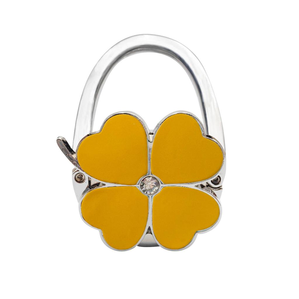 Fourleaf  External Bag Hook, Foldable Portable Hook Solid Color Leather Table Side Bag Hook Handbag Bag Hook