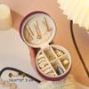INS Round Mini Travel Jewelry Gift Box: Compact Ring Storage Case