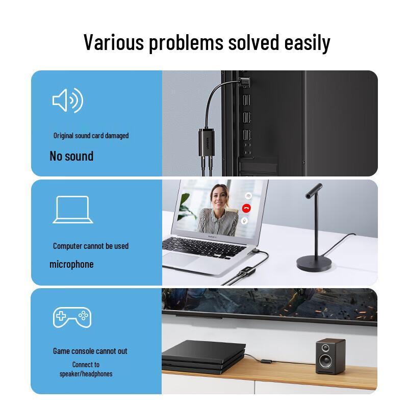 Ugreen USB to 3.5mm Audio Adapter External Sound Card
