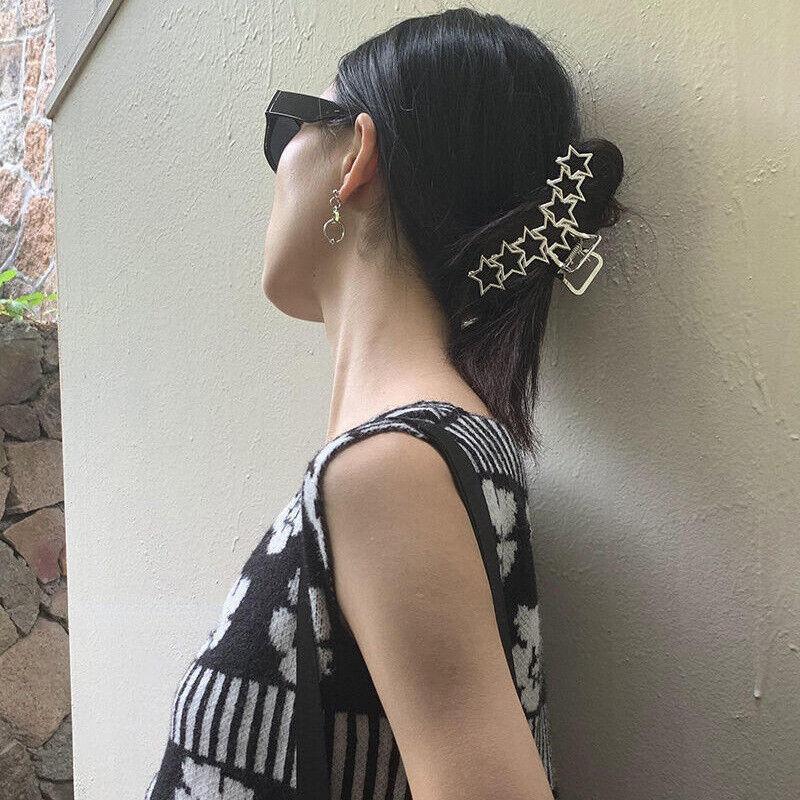 Large Metal Star Hair Claw Clip Irregular Hairpins Punk Style Silver Hair Claw&