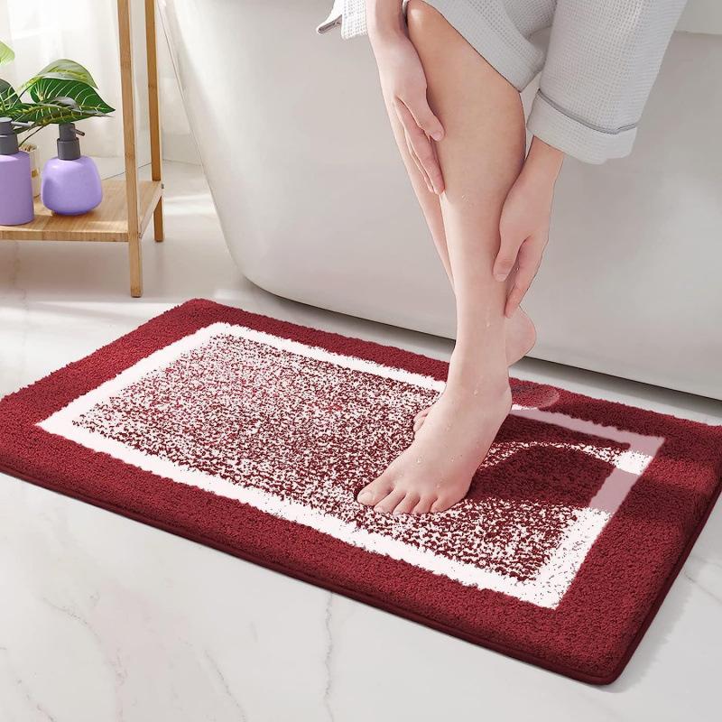 Tapete Absorvente Antiderrapante para os Pés Imitação Caxemira Tapete de Chão Tapete de Banheiro Tapete Doméstico de Porta Carpete